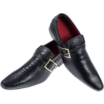 Sapato Masculino Italiano Em Couro El Croco Preto Ref: 25 