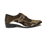Sapato Masculino Em Couro Social Executivo Dourado Andres Veneza Collection Ref: 683 Dourado