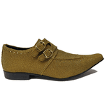 Sapato Masculino Italiano Em Couro Dourado Groove Ref: 7083 Dourado