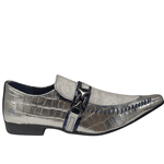 Sapato Masculino Italiano Em Couro Prata Yale Ref: 7085 Prata