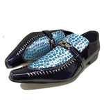 Sapato Masculino Italiano Em Couro Azul Flipovna Ref: 7089 Azul