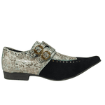 Sapato Masculino Italiano Em Couro Prata Hiro Flower Ref: 7096 Prata