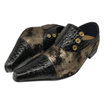 Sapato Masculino Italiano Em Couro Dourado Lion Ref: 7097 Dourado