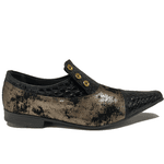 Sapato Masculino Italiano Em Couro Dourado Lion Ref: 7097 Dourado