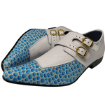 Sapato Masculino Italiano Em Couro Azul Shells Ref: 7100 Azul