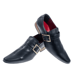 Sapato Masculino Italiano Em Couro Lizzo Preto Cromo Ref: 85 