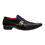 Sapato Masculino Italiano Em Couro Jacaré Azul