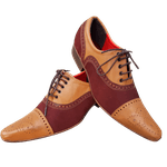 Sapato Masculino Italiano Em Couro Caramelo Oxford