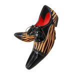 Sapato Masculino Italiano Em Couro Tigre Com Pelo Oxford