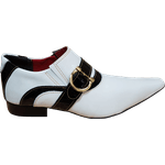 Sapato Masculino Italiano Em Couro Branco Com Preto