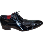 Sapato Masculino Italiano Couro Preto Verniz