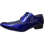 Sapato Masculino Italiano Couro Azul Verniz