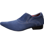 Sapato Masculino Italiano Couro Azul Camurça