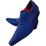 Sapato Masculino Italiano Em Couro Azul Fosco