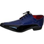 Sapato Masculino Italiano Em Couro Azul Avestruz