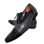 Sapato Masculino Italiano Em Couro Cinza Oxford