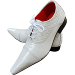Sapato Masculino Italiano Em Couro Branco Oxford Ref: 727