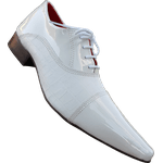 Sapato Masculino Italiano Em Couro Branco Oxford