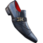 Sapato Masculino Italiano Em Couro Preto Fosco