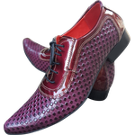 Sapato Masculino Italiano Em Couro Social Executivo Vermelho Vinho