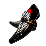 Sapato Masculino Italiano Em Social Executivo Preto Zebra