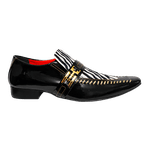 Sapato Masculino Italiano Em Social Executivo Preto Zebra
