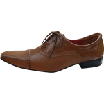 Sapato Masculino Italiano Em Couro Social Executivo Marrom Ref: 775 - Outlet