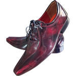 Sapato Masculino Italiano Em Couro Social Executivo Vermelho