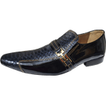 Sapato Masculino Em Couro - Italian Collection - Dark Snake - Preto