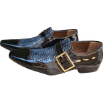 Sapato Masculino Em Couro - Italian Collection - Blackblue - Azul