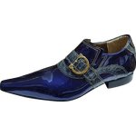 Sapato Masculino Em Couro - Italian Collection - Dark Blue - Azul