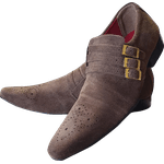 Sapato Masculino Em Couro - Italian Collection - Brown Velvet - Marrom