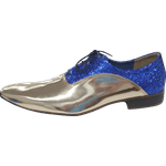 Sapato Masculino Em Couro - Italian Collection - Gold Blue - Dourado