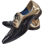 Sapato Masculino Em Couro - Italian Collection - Golden Black - Dourado