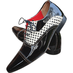Sapato Masculino Em Couro - Italian Collection - Black Chess - Branco