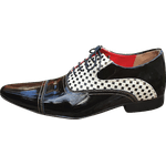 Sapato Masculino Em Couro - Italian Collection - Black Chess - Branco