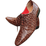 Sapato Masculino Em Couro - Italian Collection - Brown Hive - Avestruz Marrom Ref: 835