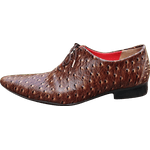 Sapato Masculino Em Couro - Italian Collection - Brown Hive - Avestruz Marrom Ref: 835