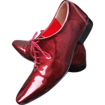 Sapato Masculino Italiano Em Couro Social Executivo Vermelho Envernizado