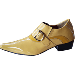 Sapato Masculino Italiano Em Couro Social Executivo Amarelo Verniz