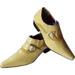 Sapato Masculino Italiano Em Couro Social Executivo Amarelo Verniz