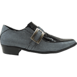 Sapato Masculino Em Couro Social Executivo Cinza Xadrez Veneza Collection