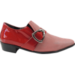 Sapato Masculino Em Couro Social Executivo Vermelho Xadrez Veneza Collection