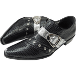 Sapato Masculino Em Couro Social Executivo Preto Escama Veneza Collection