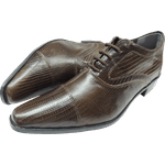 Sapato Masculino Em Couro Social Executivo Marrom Craquelado Veneza Collection