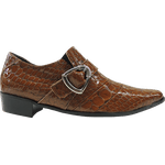 Sapato Masculino Em Couro Social Executivo Marrom Escama Veneza Collection