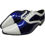 Sapato Masculino Em Couro Social Executivo Azul Veneza Collection