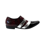 Sapato Masculino Em Couro Social Executivovermelho Prata Veneza Collection Ref: 466 - Outlet