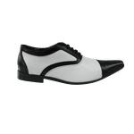 Sapato Masculino Em Couro Social Executivo Branco Preto Veneza Collection