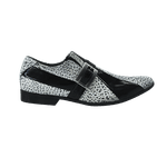 Sapato Masculino Em Couro Social Executivo Branco Preto Veneza Collection